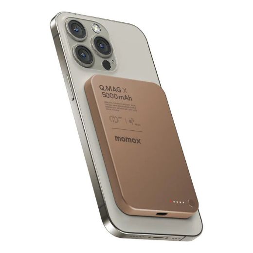 Picture of Momax Q.Mag X Magnetic Wireless Power Bank 5000mAh Gen 2 - Desert Titanium