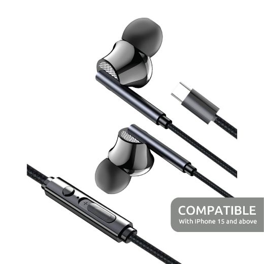 Picture of SIA Sound Link Earbuds USB-C Wired Headset - Black