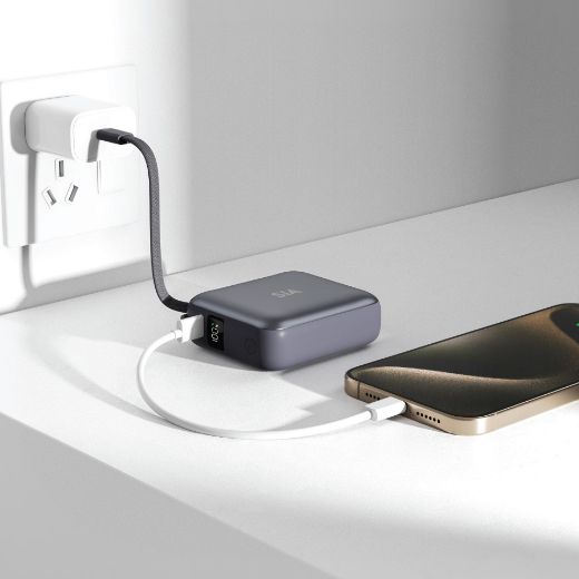 Picture of SIA Volt Link 10000mAh PD35W with Built in USB-C Cable Power Bank - Gray