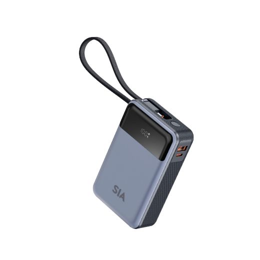 Picture of SIA Volt Link 20000mAh PD65W with Built in USB-C Cable Power Bank - Gray