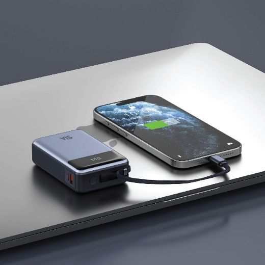 Picture of SIA Volt Link 20000mAh PD65W with Built in USB-C Cable Power Bank - Gray