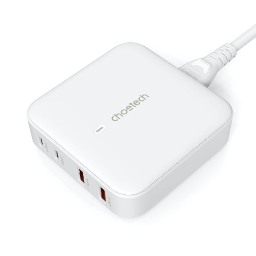 Picture of Choetech GaN 100W 4 Ports Desktop Charger UK - White