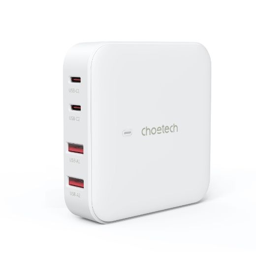 Picture of Choetech GaN 100W 4 Ports Desktop Charger UK - White