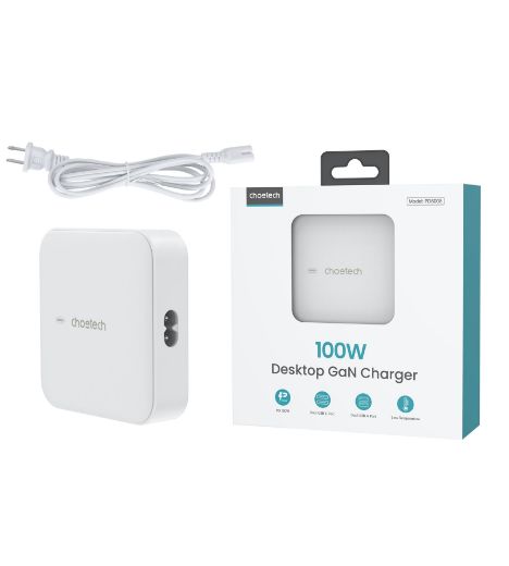 Picture of Choetech GaN 100W 4 Ports Desktop Charger UK - White