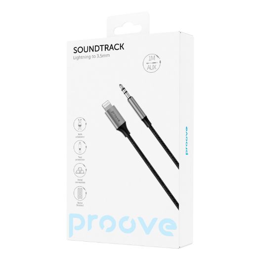 Picture of Proove Proove Sound Mesh AUX Lightning to 3.5mm 1M - Gray