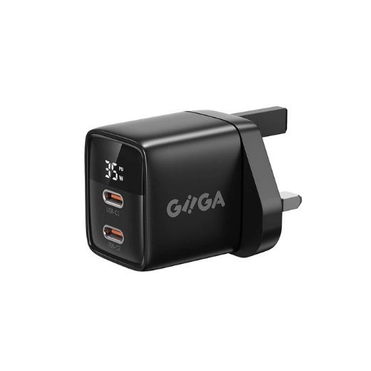 Picture of GIIGA Companion Dual USBC 35W GAN3 PD Compact Charger - Black
