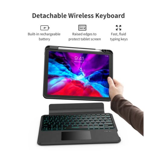 Picture of Choetech Magic Keyboard for iPad 10.2 inch Arabic/English - Black