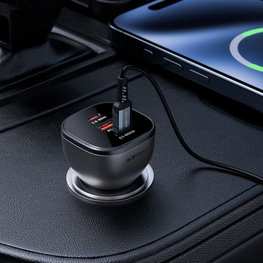 Picture of AceFast B14-165W 2 USB-C+USB-A 3-Port Car Charger - Black