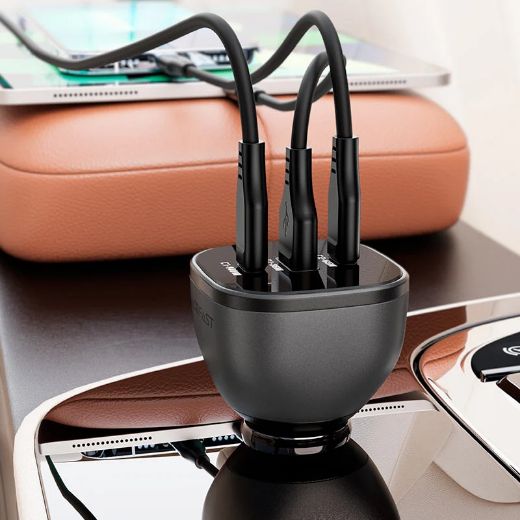 Picture of AceFast B14-165W 2 USB-C+USB-A 3-Port Car Charger - Black