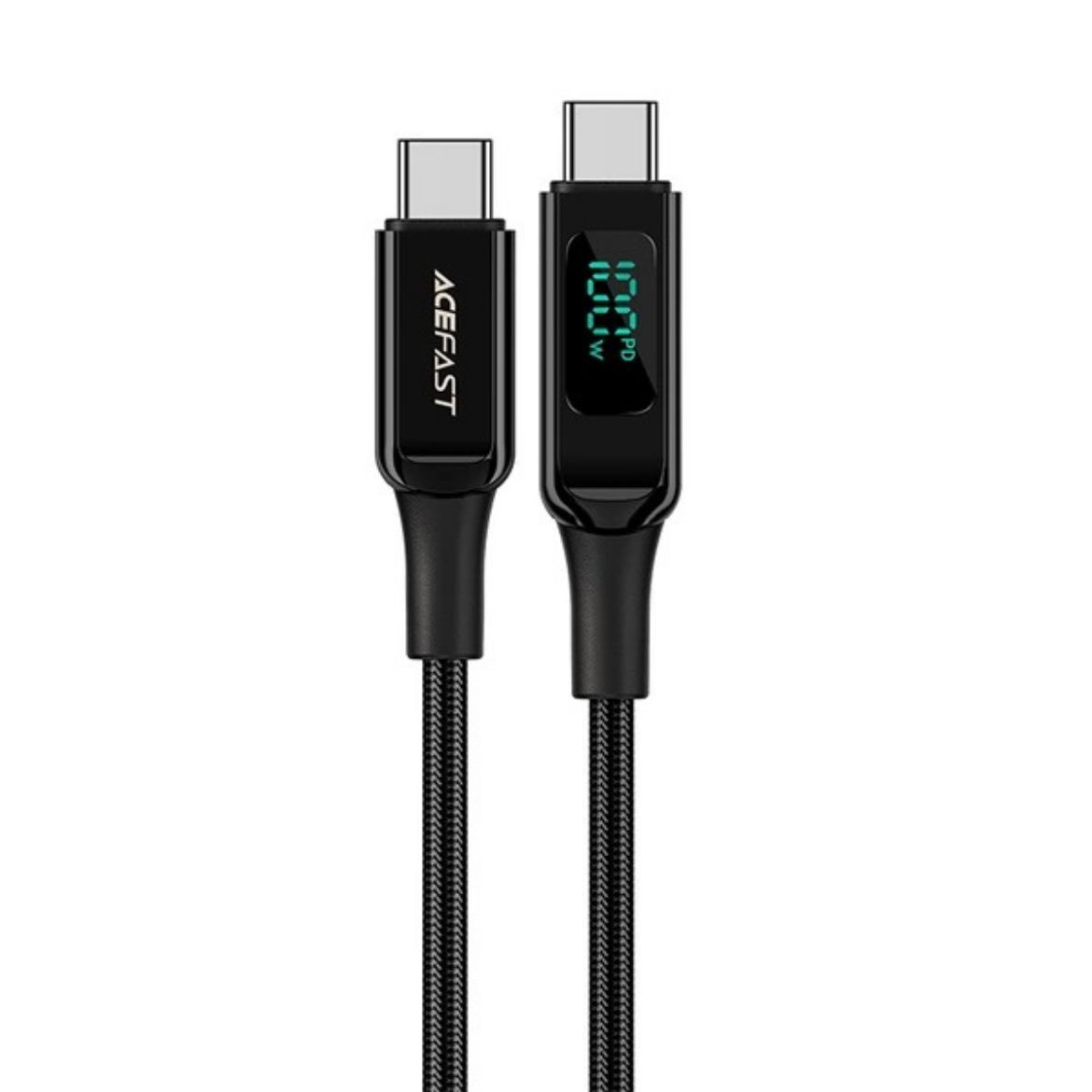 Picture of AceFast C6-03 Charging Data Cable 2M USB-C to USB-C 100W FC with LED Digital Display - Black