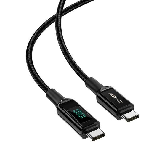 Picture of AceFast C6-03 Charging Data Cable 2M USB-C to USB-C 100W FC with LED Digital Display - Black