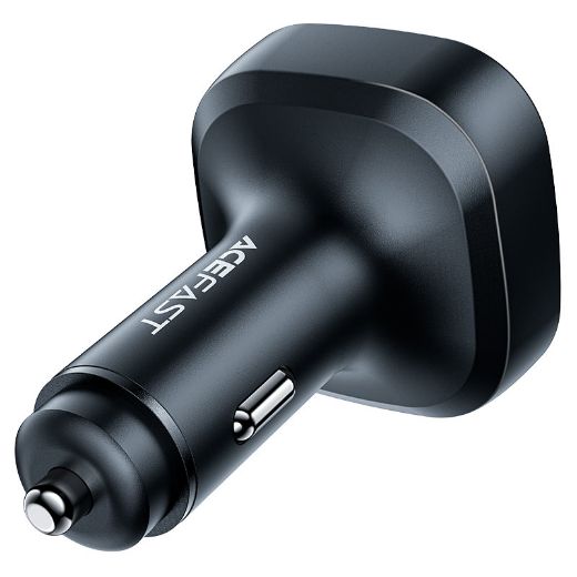 Picture of AceFast B5 101W 2 USB-C+A Metal Car Charger with Oled Smart Display - Black