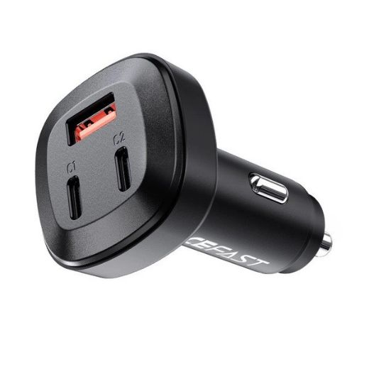 Picture of AceFast B3 66W 2 USB-C + USB-A 3-Port Metal Car Charger - Black