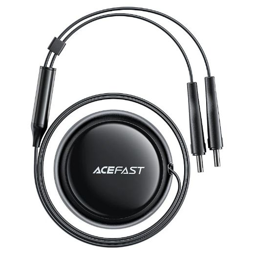 Picture of AceFast B13 53W 2-in-1 2 USB-C Car Charger with Retractable Cable - Black