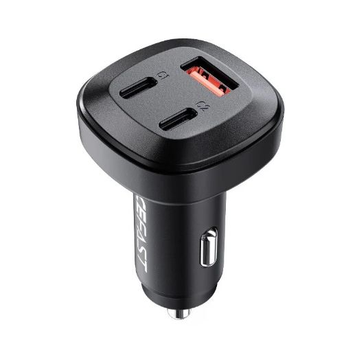 Picture of AceFast B3 66W 2 USB-C + USB-A 3-Port Metal Car Charger - Black