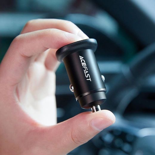 Picture of AceFast B1 Mini 38W USB-C+USB-A Dual-Port Metal Car Charger - Black