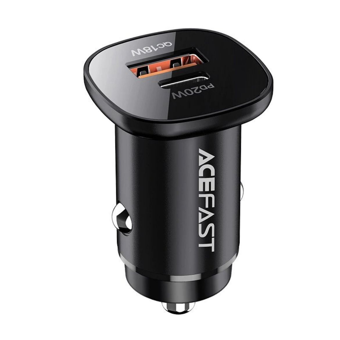 Picture of AceFast B1 Mini 38W USB-C+USB-A Dual-Port Metal Car Charger - Black
