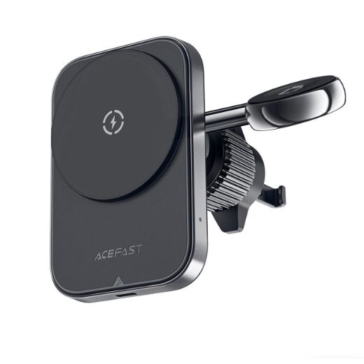 Picture of AceFast D18 In Car 2-In-1 Magnetic Wireless Charging Holder - Black