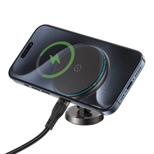 Picture of AceFast D30 Magnetic Folding Wireless Charging Car Holder - Black