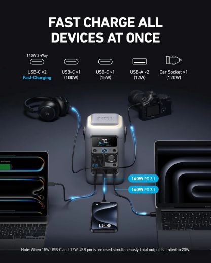 Picture of Anker SOLIX C300 DC Portable Power Station (288Wh) - Black