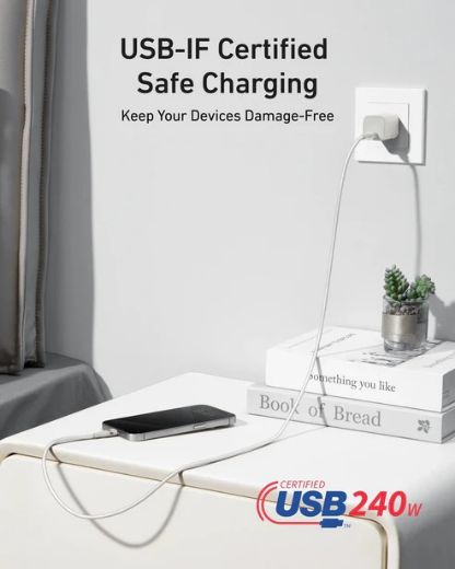 Picture of Anker USB-C to USB-C Cable 240W (Upcycled-Braided) 1.8M - White 
