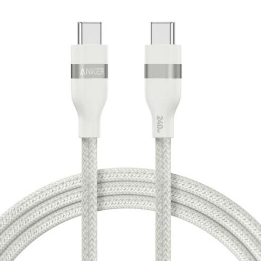 Picture of Anker USB-C to USB-C Cable 240W (Upcycled-Braided) 0.9M - White 