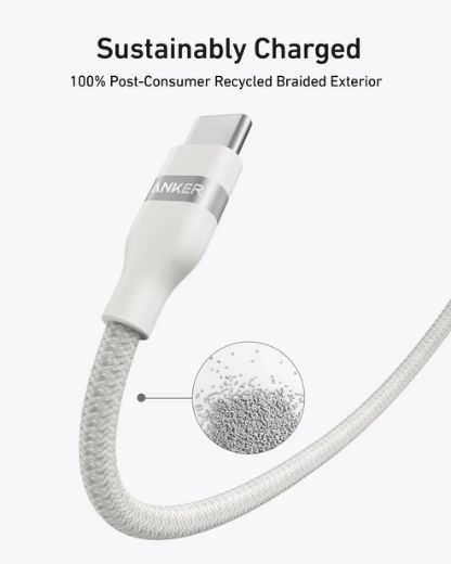 Picture of Anker USB-C to USB-C Cable 240W (Upcycled-Braided) 0.9M - White 