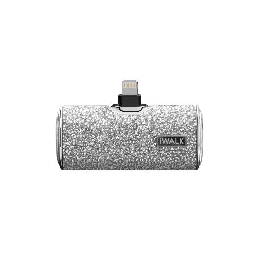Picture of iWALK Secret 4500mAh Built-in Lightning Sparkly Diamond - Silver
