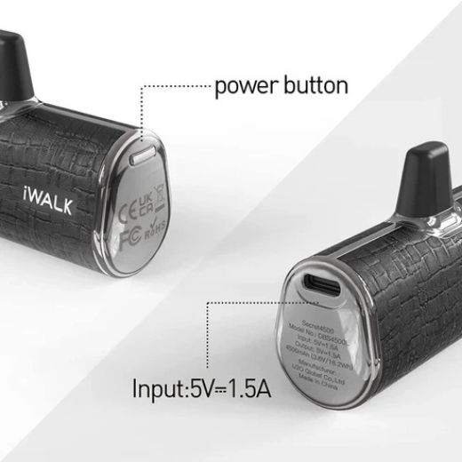 Picture of iWalk 4500mAh Power Bank Built-in-Type-C Leather - Black