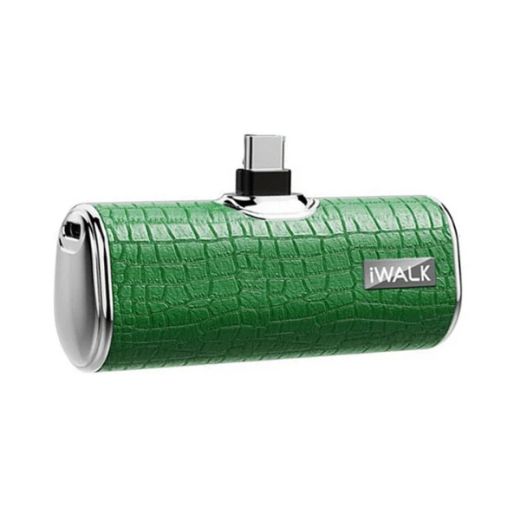 Picture of iWalk 4500mAh Power Bank Built-in-Type-C Leather - Green