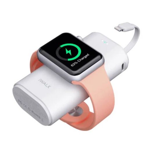 Picture of iWalk LinkPod Watch Charger Built-in Lightning Cable 9000mAh - White