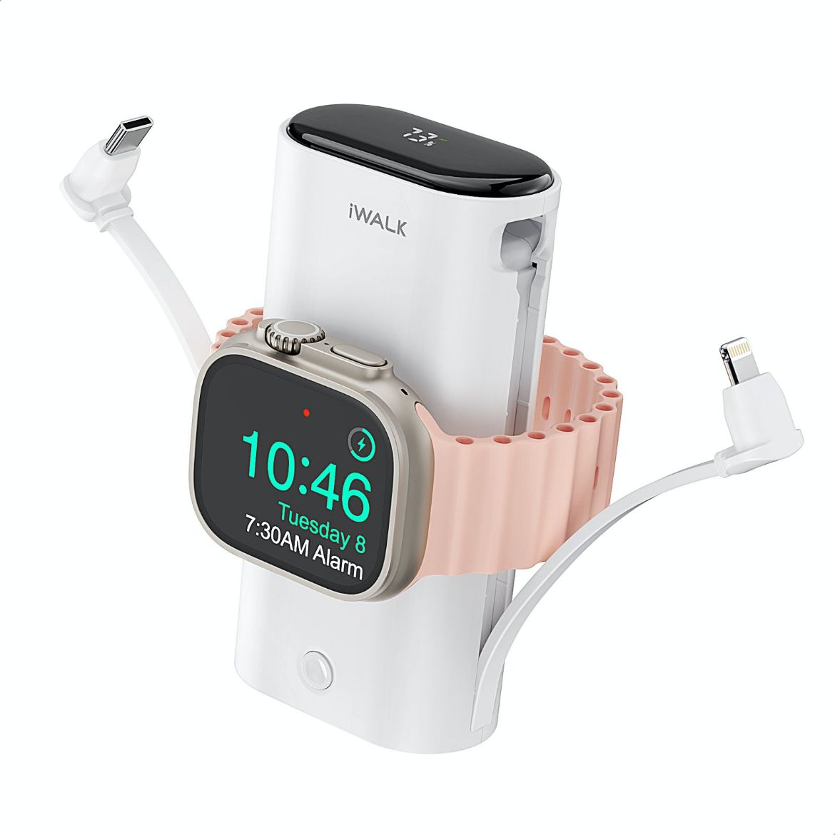 Picture of iWalk LinkPod W2 10000mAh 30W PD Power Bank Built-in Two Fast Charging Cable - White