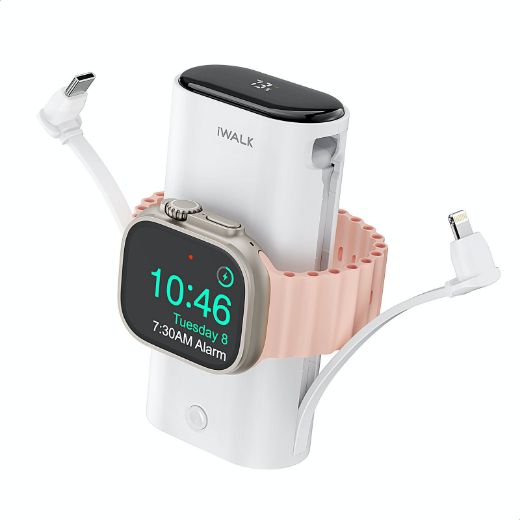 Picture of iWalk LinkPod W2 10000mAh 30W PD Power Bank Built-in Two Fast Charging Cable - White